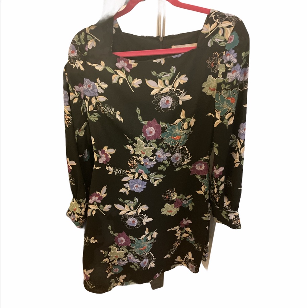 Loft Black Floral Dress (2)